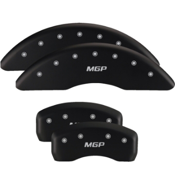 Picture of MGP 4 Caliper Covers Engraved Front & Rear RT1-Truck Red finish silver ch