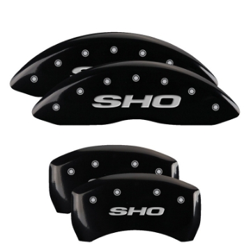 Picture of MGP 4 Caliper Covers Engraved Front & Rear SHO Black finish silver ch