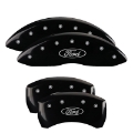 Picture of MGP 4 Caliper Covers Engraved Front & Rear Oval logo-Ford Black finish silver ch