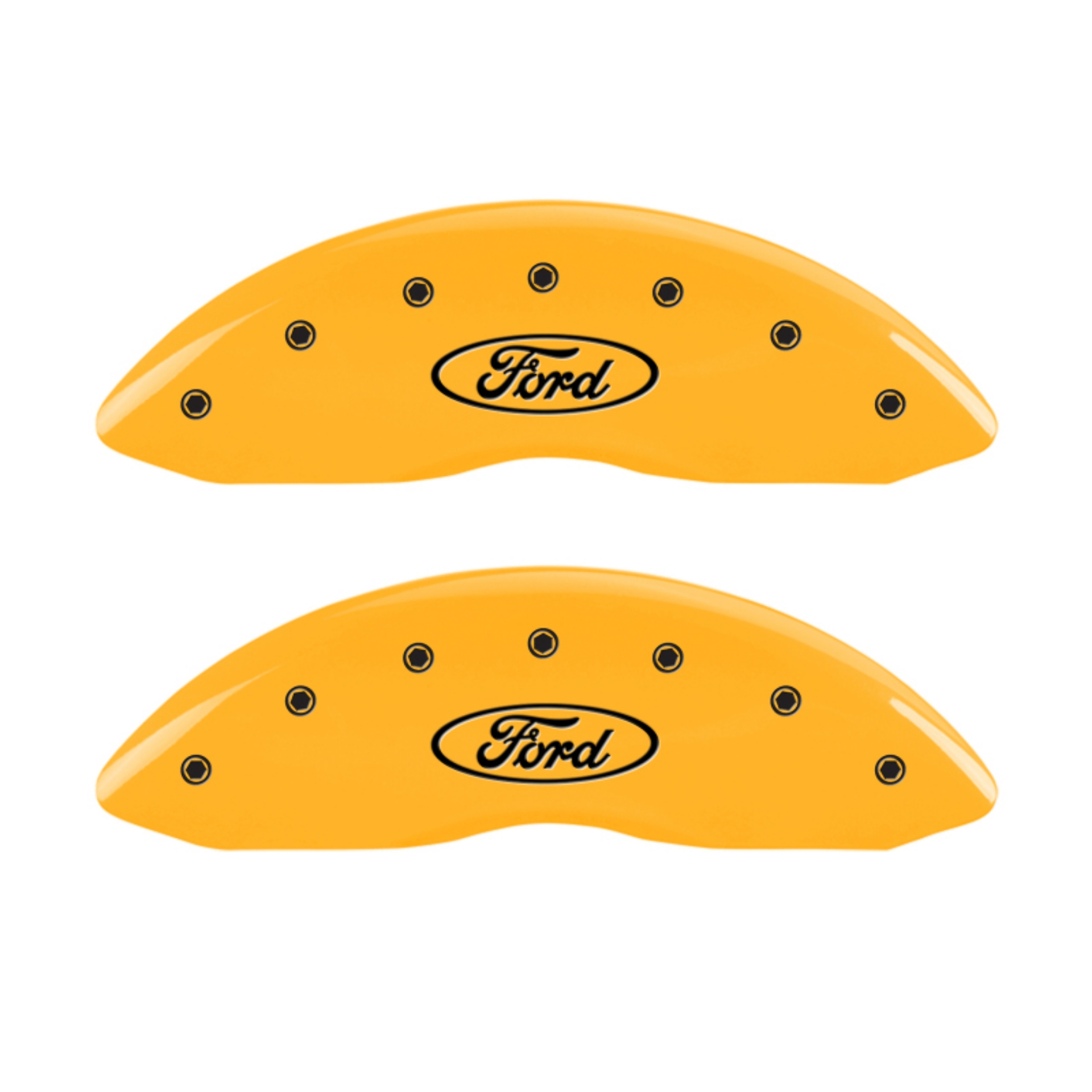 Picture of MGP 4 Caliper Covers Engraved Front & Rear Oval logo-Ford Yellow finish black ch