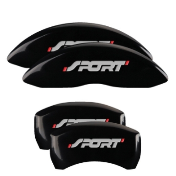 Picture of MGP 4 Caliper Covers Engraved Front & Rear No bolts-Sport Black finish silver ch