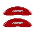 Picture of MGP 4 Caliper Covers Engraved Front & Rear No bolts-Sport Red finish silver ch