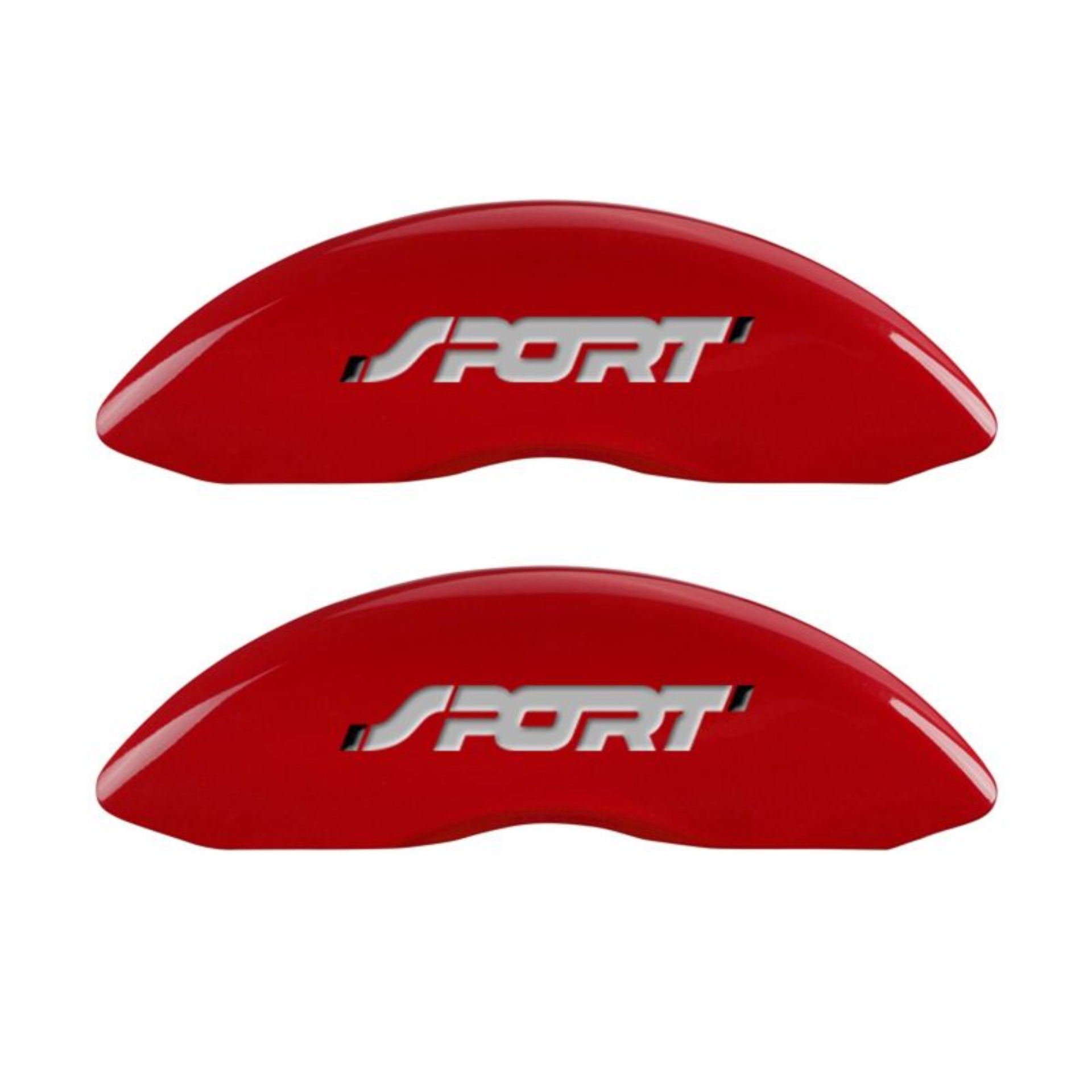 Picture of MGP 4 Caliper Covers Engraved Front & Rear No bolts-Sport Red finish silver ch
