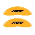 Picture of MGP 4 Caliper Covers Engraved Front & Rear No bolts-Sport Yellow finish black ch