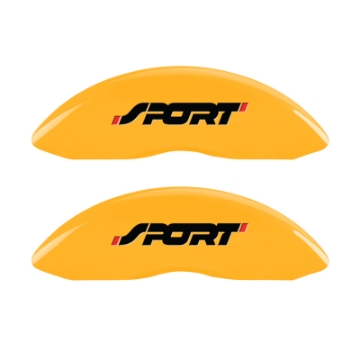 Picture of MGP 4 Caliper Covers Engraved Front & Rear No bolts-Sport Yellow finish black ch