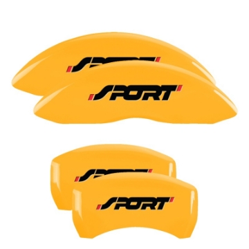 Picture of MGP 4 Caliper Covers Engraved Front & Rear No bolts-Sport Yellow finish black ch