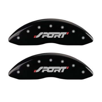 Picture of MGP 4 Caliper Covers Engraved Front & Rear SPORT Black finish silver ch