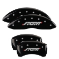 Picture of MGP 4 Caliper Covers Engraved Front & Rear SPORT Black finish silver ch