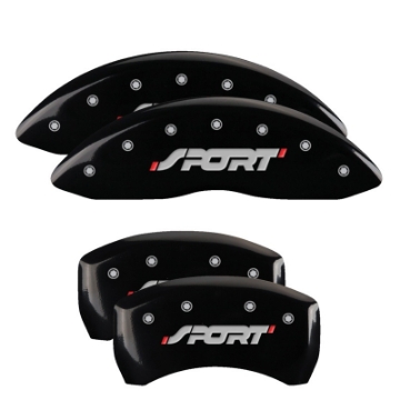 Picture of MGP 4 Caliper Covers Engraved Front & Rear SPORT Black finish silver ch