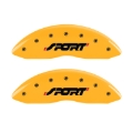 Picture of MGP 4 Caliper Covers Engraved Front & Rear SPORT Yellow finish black ch