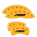 Picture of MGP 4 Caliper Covers Engraved Front & Rear SPORT Yellow finish black ch
