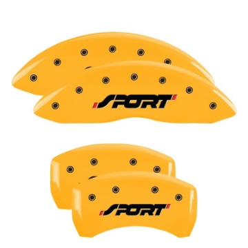 Picture of MGP 4 Caliper Covers Engraved Front & Rear SPORT Yellow finish black ch