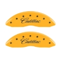 Picture of MGP 4 Caliper Covers Engraved Front Cadillac Engraved Rear ATS Yellow finish black ch