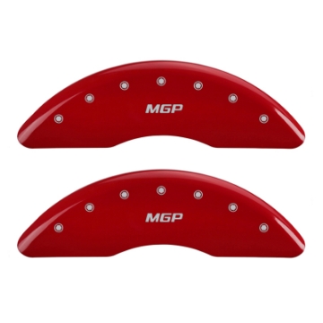 Picture of MGP 4 Caliper Covers Engraved Front & Rear MGP Red finish silver ch