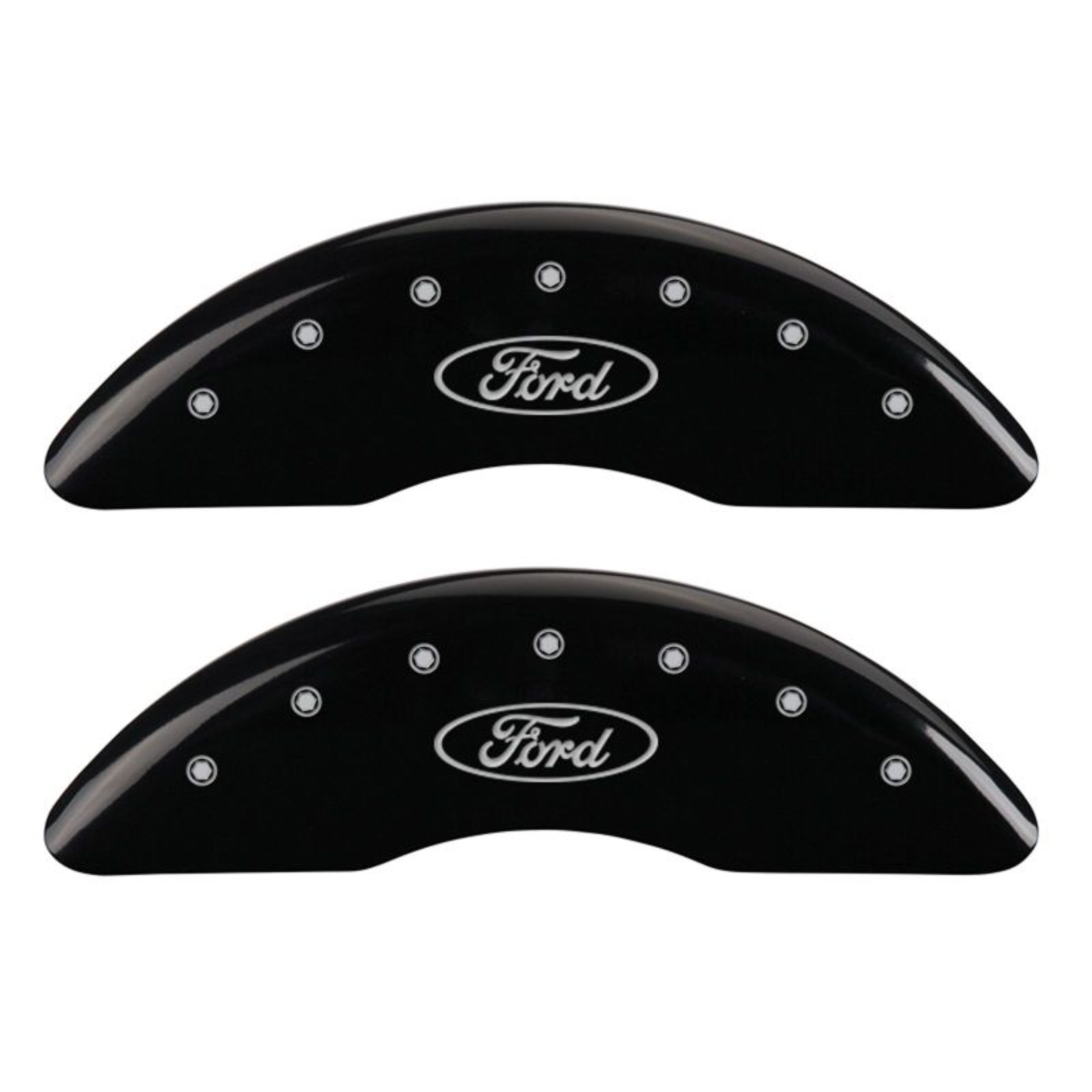 Picture of MGP 4 Caliper Covers Engraved Front & Rear Oval logo-Ford Black finish silver ch