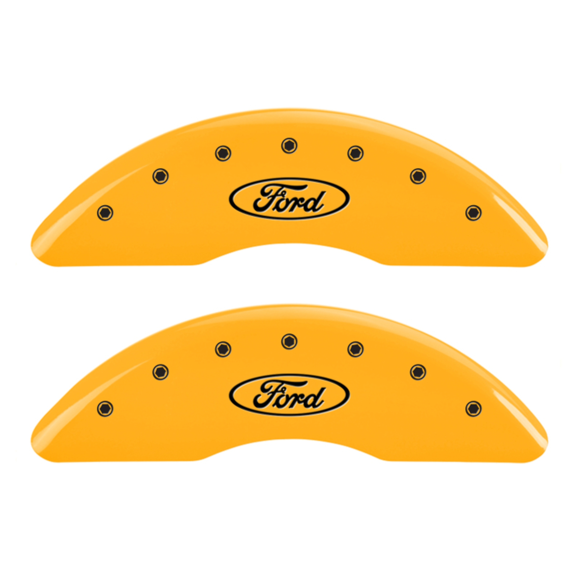 Picture of MGP 4 Caliper Covers Engraved Front & Rear Oval logo-Ford Yellow finish black ch