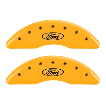 Picture of MGP 4 Caliper Covers Engraved Front & Rear Oval logo-Ford Yellow finish black ch