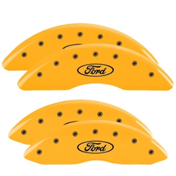Picture of MGP 4 Caliper Covers Engraved Front & Rear Oval logo-Ford Yellow finish black ch