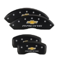 Picture of MGP 4 Caliper Covers Engraved Front & Rear Silverado Red finish silver ch
