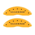 Picture of MGP 4 Caliper Covers Engraved Front & Rear Silverado Yellow finish black ch