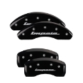 Picture of MGP 4 Caliper Covers Engraved Front & Rear Impala Black finish silver ch