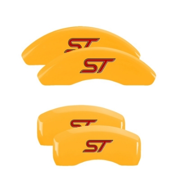 Picture of MGP 4 Caliper Covers Engraved Front & Rear No bolts-ST Yellow finish black ch