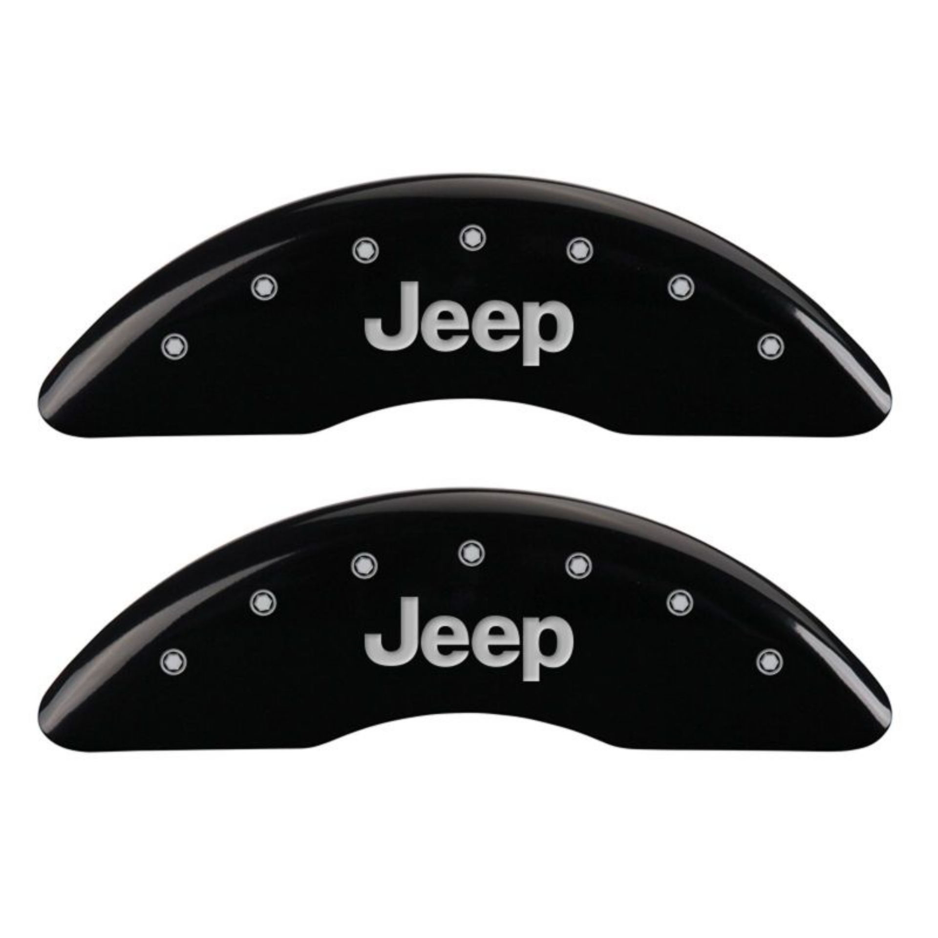Picture of MGP 4 Caliper Covers Engraved Front & Rear JEEP Black finish silver ch
