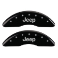 Picture of MGP 4 Caliper Covers Engraved Front JEEP Engraved Rear JEEP Grill logo Black finish silver ch
