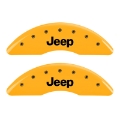 Picture of MGP 4 Caliper Covers Engraved Front JEEP Engraved Rear JEEP Grill logo Yellow finish black ch