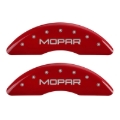 Picture of MGP 4 Caliper Covers Engraved Front & Rear MOPAR Red finish silver ch