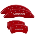 Picture of MGP 4 Caliper Covers Engraved Front & Rear MOPAR Red finish silver ch