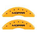 Picture of MGP 4 Caliper Covers Engraved Front & Rear MOPAR Yellow finish black ch