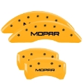 Picture of MGP 4 Caliper Covers Engraved Front & Rear MOPAR Yellow finish black ch