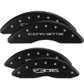 Picture of MGP Front set 2 Caliper Covers Engraved Front Bowtie Red finish silver ch