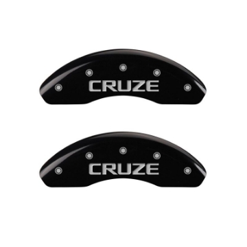 Picture of MGP Front set 2 Caliper Covers Engraved Front Cruze Black finish silver ch