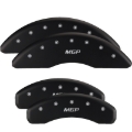 Picture of MGP Front set 2 Caliper Covers Engraved Front MGP Red finish silver ch