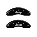 Picture of MGP 4 Caliper Covers Engraved Front JEEP Engraved Rear JEEP Grill logo Black finish silver ch