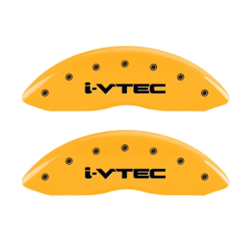 Picture of MGP 4 Caliper Covers Engraved Front & Rear i-Vtec Yellow finish black ch
