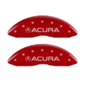 Picture of MGP 4 Caliper Covers Engraved Front Acura Engraved Rear MDX Red finish silver ch