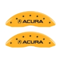 Picture of MGP 4 Caliper Covers Engraved Front Acura Engraved Rear MDX Yellow finish black ch