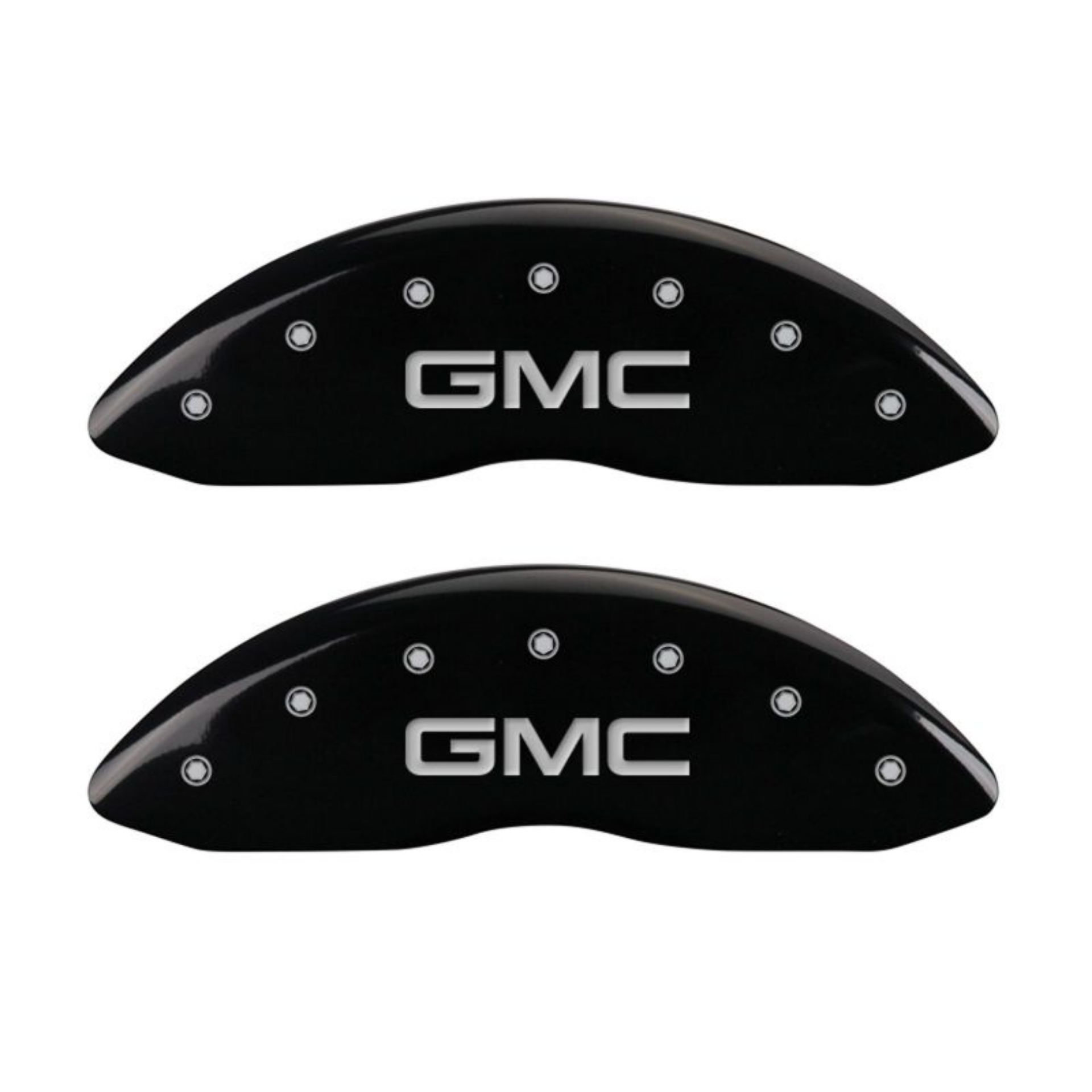 Picture of MGP 4 Caliper Covers Engraved Front & Rear GMC Black finish silver ch