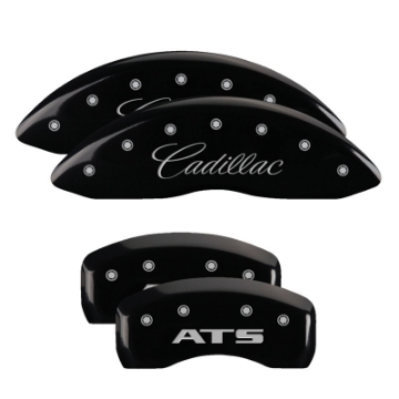 Picture of MGP 4 Caliper Covers Engraved Front & Rear GMC Black finish silver ch