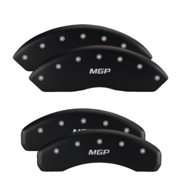 Picture of MGP 4 Caliper Covers Engraved Front Lincoln Engraved Rear Star logo Red finish silver ch