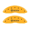 Picture of MGP 4 Caliper Covers Engraved Front Lincoln Engraved Rear Star logo Yellow finish black ch