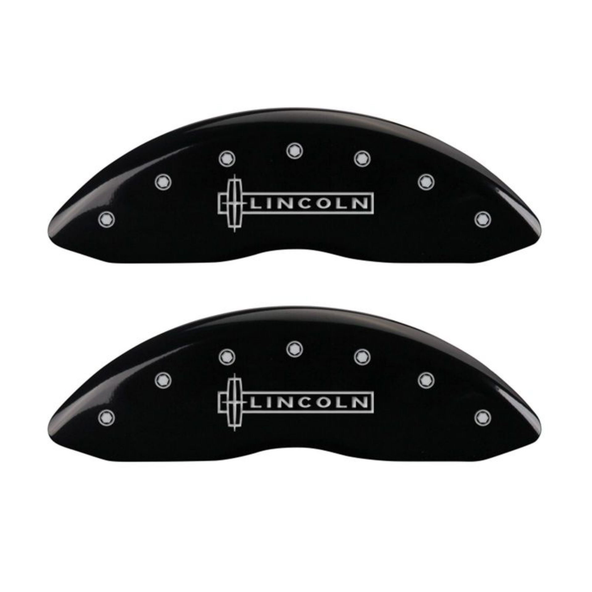 Picture of MGP 4 Caliper Covers Engraved Front & Rear Lincoln Black finish silver ch