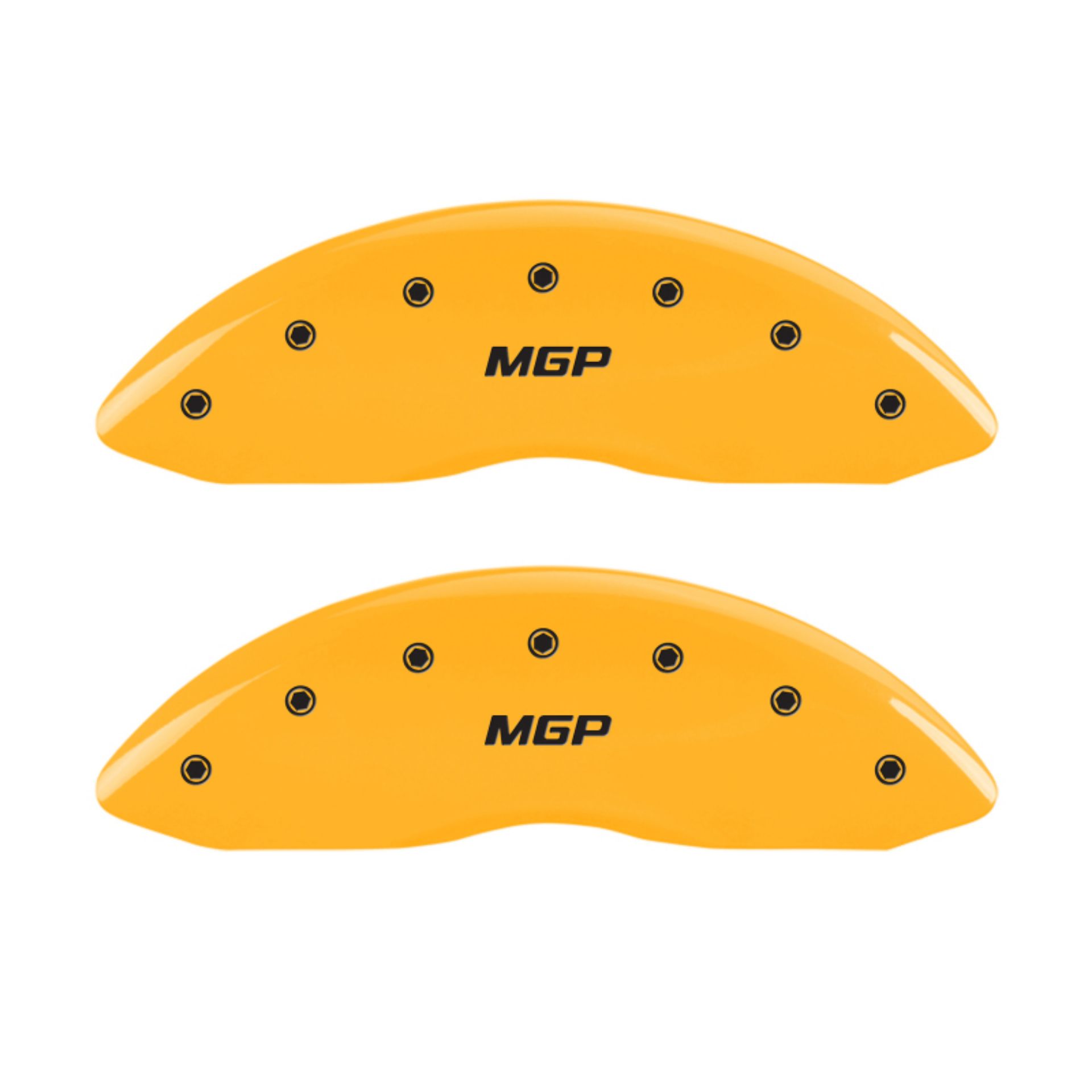 Picture of MGP 4 Caliper Covers Engraved Front & Rear MGP Yellow finish black ch