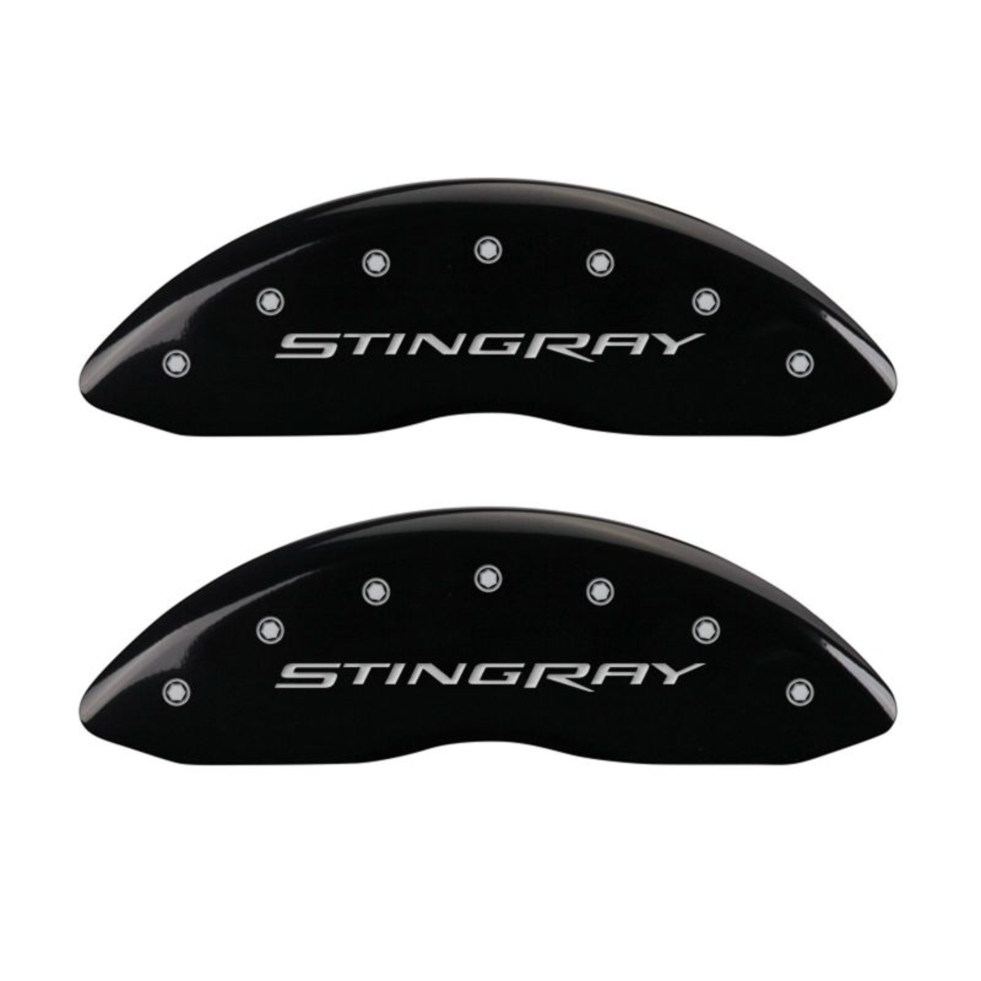Picture of MGP 4 Caliper Covers Engraved Front & Rear Stingray Black finish silver ch