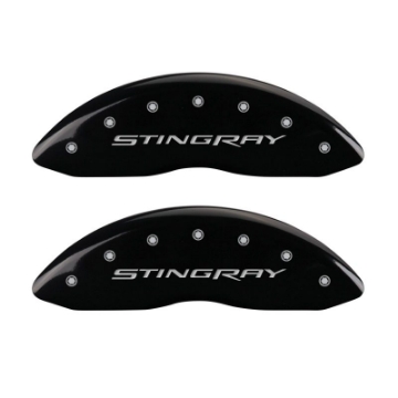 Picture of MGP 4 Caliper Covers Engraved Front & Rear Stingray Black finish silver ch
