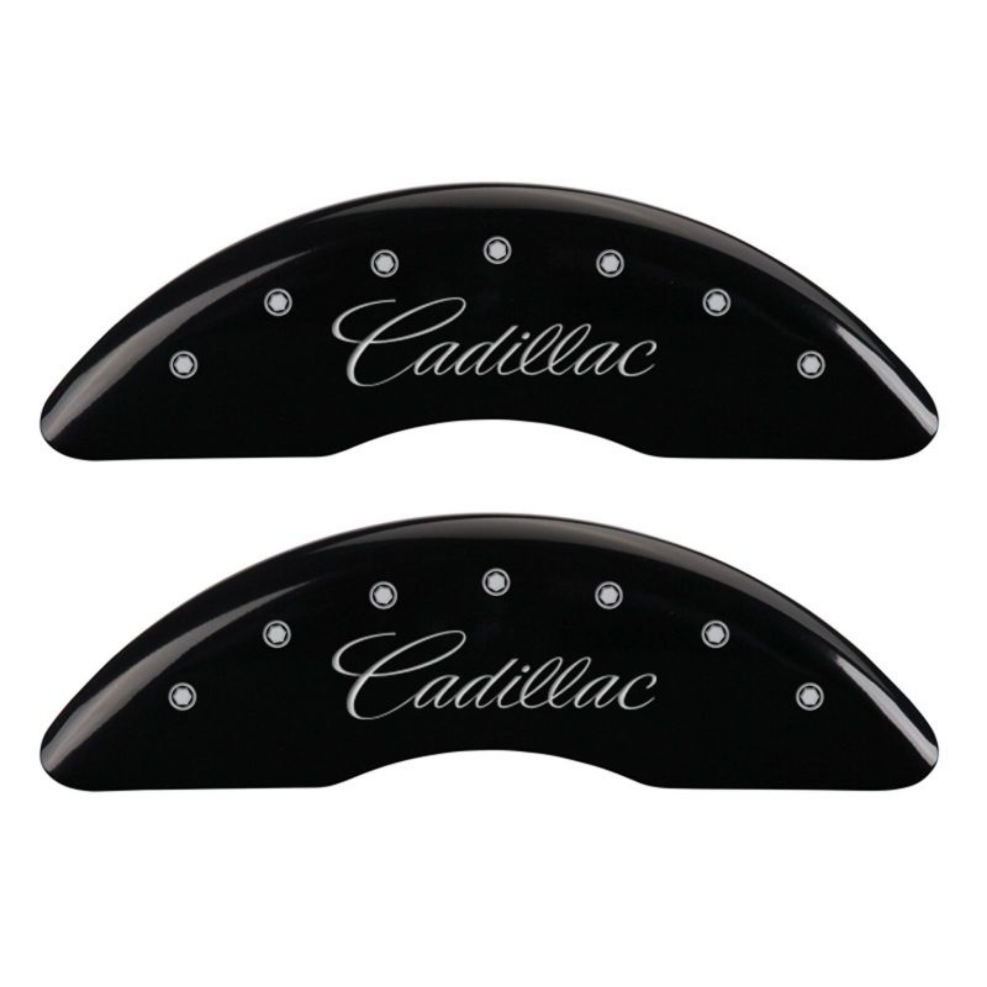 Picture of MGP 4 Caliper Covers Engraved Front Cursive-Cadillac Engraved Rear CTS Black finish silver ch