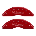 Picture of MGP 4 Caliper Covers Engraved Front Cursive-Cadillac Engraved Rear CTS Red finish silver ch